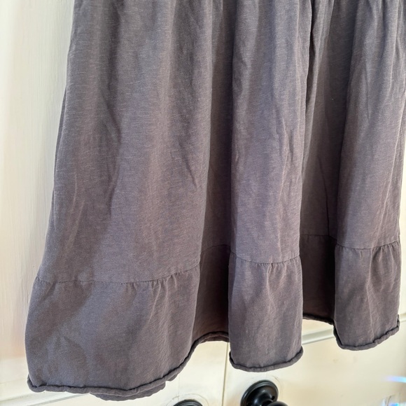 Toad&Co Primo Soot Gray Midi Skirt Size Small Tiered Pockets Organic Cotton - Picture 4 of 14